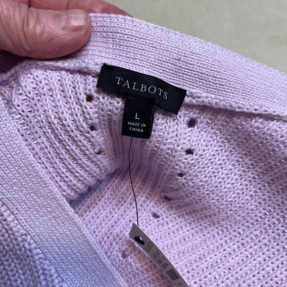 Talbots Lavender V-Neck Knit Poncho - Picture 5 of 10